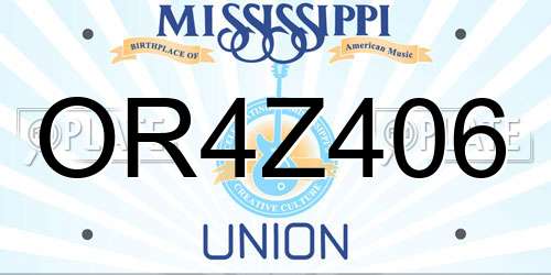 OR4Z406 Mississippi License Plate