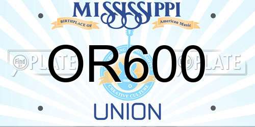 OR600 Mississippi License Plate