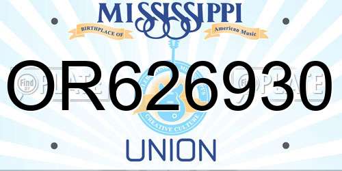 OR626930 Mississippi License Plate