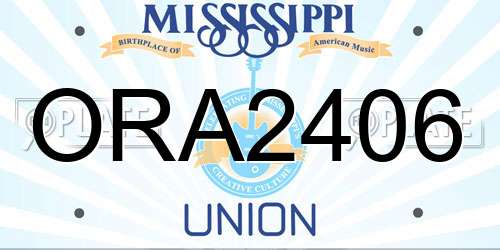 ORA2406 Mississippi License Plate