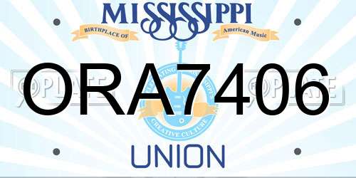 ORA7406 Mississippi License Plate