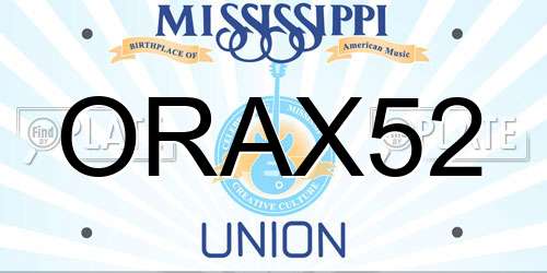 ORAX52 Mississippi License Plate
