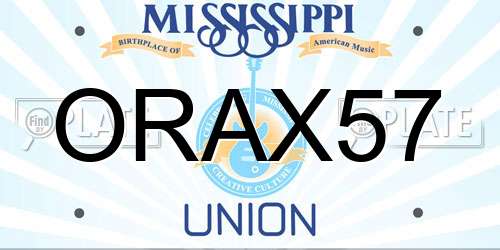 ORAX57 Mississippi License Plate