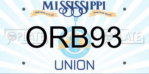 ORB93 Mississippi License Plate