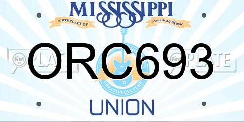 ORC693 Mississippi License Plate