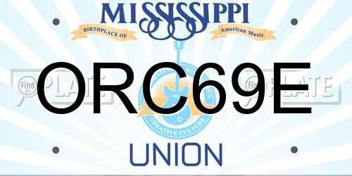 ORC69E Mississippi License Plate