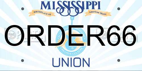 ORDER66 Mississippi License Plate