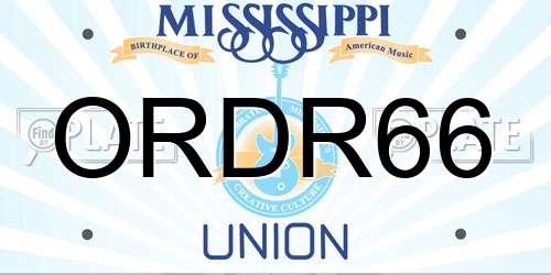 ORDR66 Mississippi License Plate