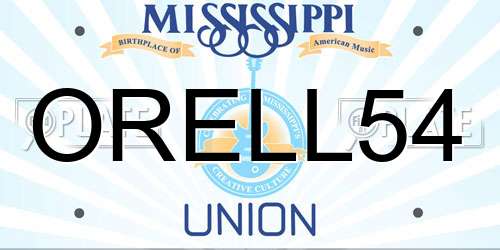 ORELL54 Mississippi License Plate