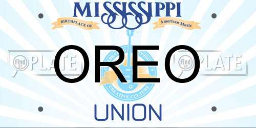 OREO Mississippi License Plate