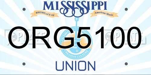 ORG5100 Mississippi License Plate