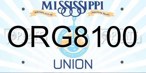 ORG8100 Mississippi License Plate