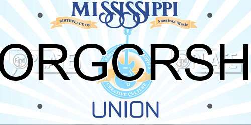 ORGCRSH Mississippi License Plate