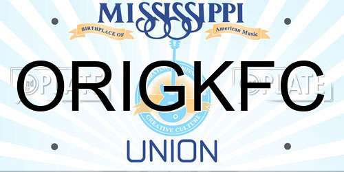 ORIGKFC Mississippi License Plate