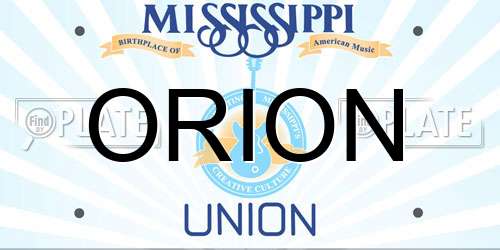 ORION Mississippi License Plate