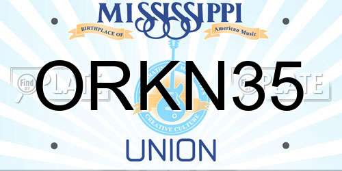 ORKN35 Mississippi License Plate