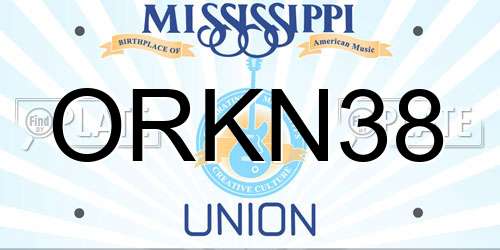 ORKN38 Mississippi License Plate