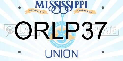 ORLP37 Mississippi License Plate