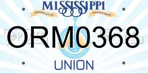 ORM0368 Mississippi License Plate