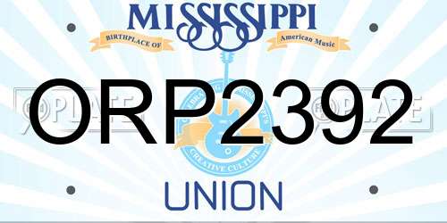 ORP2392 Mississippi License Plate