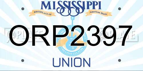 ORP2397 Mississippi License Plate
