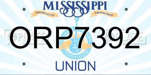 ORP7392 Mississippi License Plate