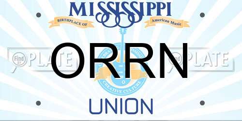 ORRN Mississippi License Plate