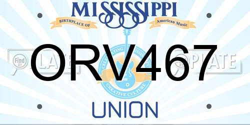 ORV467 Mississippi License Plate