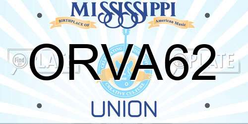 ORVA62 Mississippi License Plate