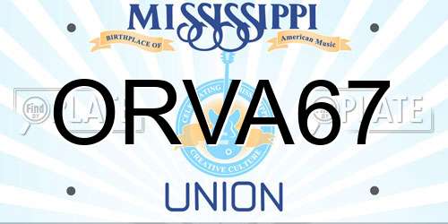 ORVA67 Mississippi License Plate