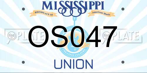OS047 Mississippi License Plate
