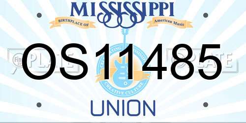 OS11485 Mississippi License Plate