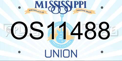 OS11488 Mississippi License Plate