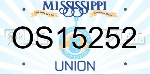 OS15252 Mississippi License Plate
