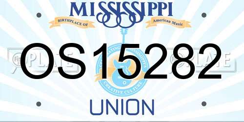 OS15282 Mississippi License Plate
