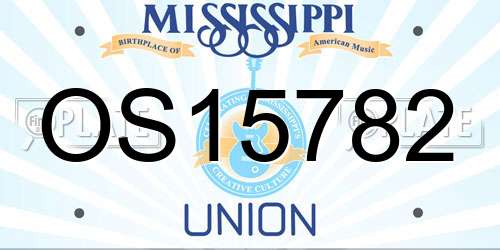 OS15782 Mississippi License Plate