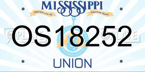OS18252 Mississippi License Plate