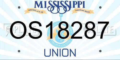 OS18287 Mississippi License Plate