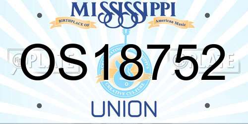 OS18752 Mississippi License Plate
