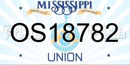OS18782 Mississippi License Plate
