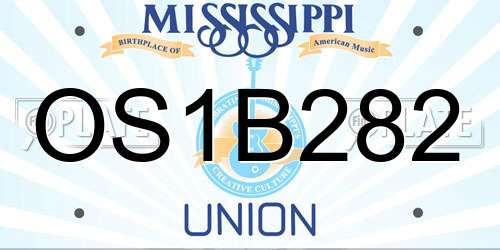 OS1B282 Mississippi License Plate