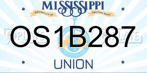 OS1B287 Mississippi License Plate