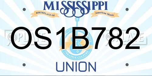 OS1B782 Mississippi License Plate