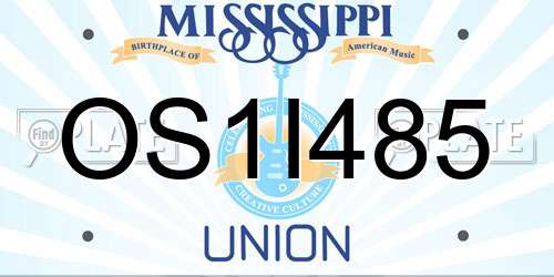 OS1I485 Mississippi License Plate