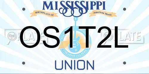 OS1T2L Mississippi License Plate