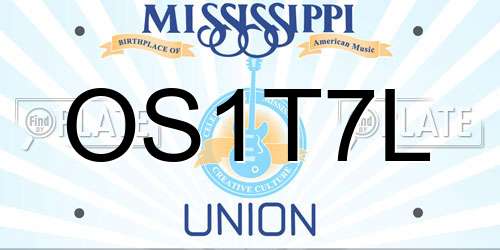 OS1T7L Mississippi License Plate