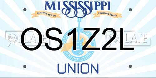 OS1Z2L Mississippi License Plate
