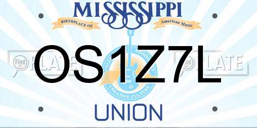 OS1Z7L Mississippi License Plate