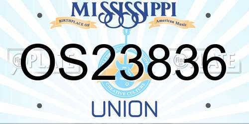 OS23836 Mississippi License Plate