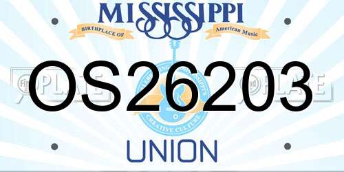 OS26203 Mississippi License Plate